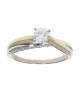 Diamond Crossover Engagement Ring with Pave Diamond Accents